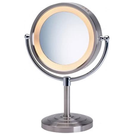 Rickis Rugs 8.5 in., 5X-1X Lighted Table Top Mirror, Nickel, Height 15 in. RI1527721